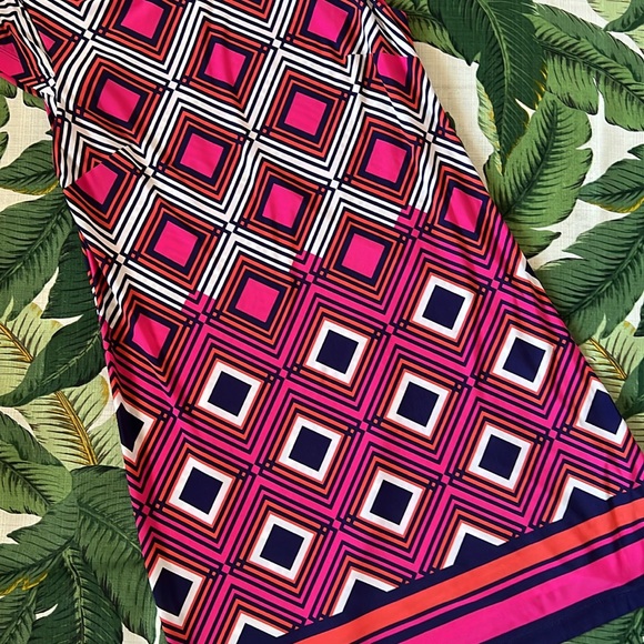 Jessica Howard • Geometric Capped Sleeve Dress • Size Large - Picture 4 of 6